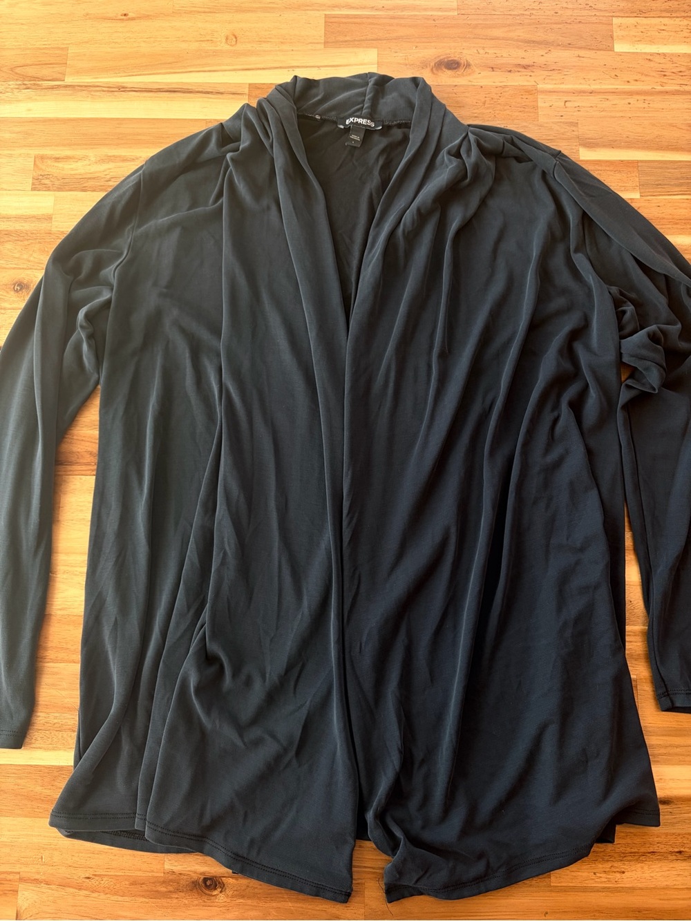 Express Women's Dark Navy Draped Open Front Cardigan